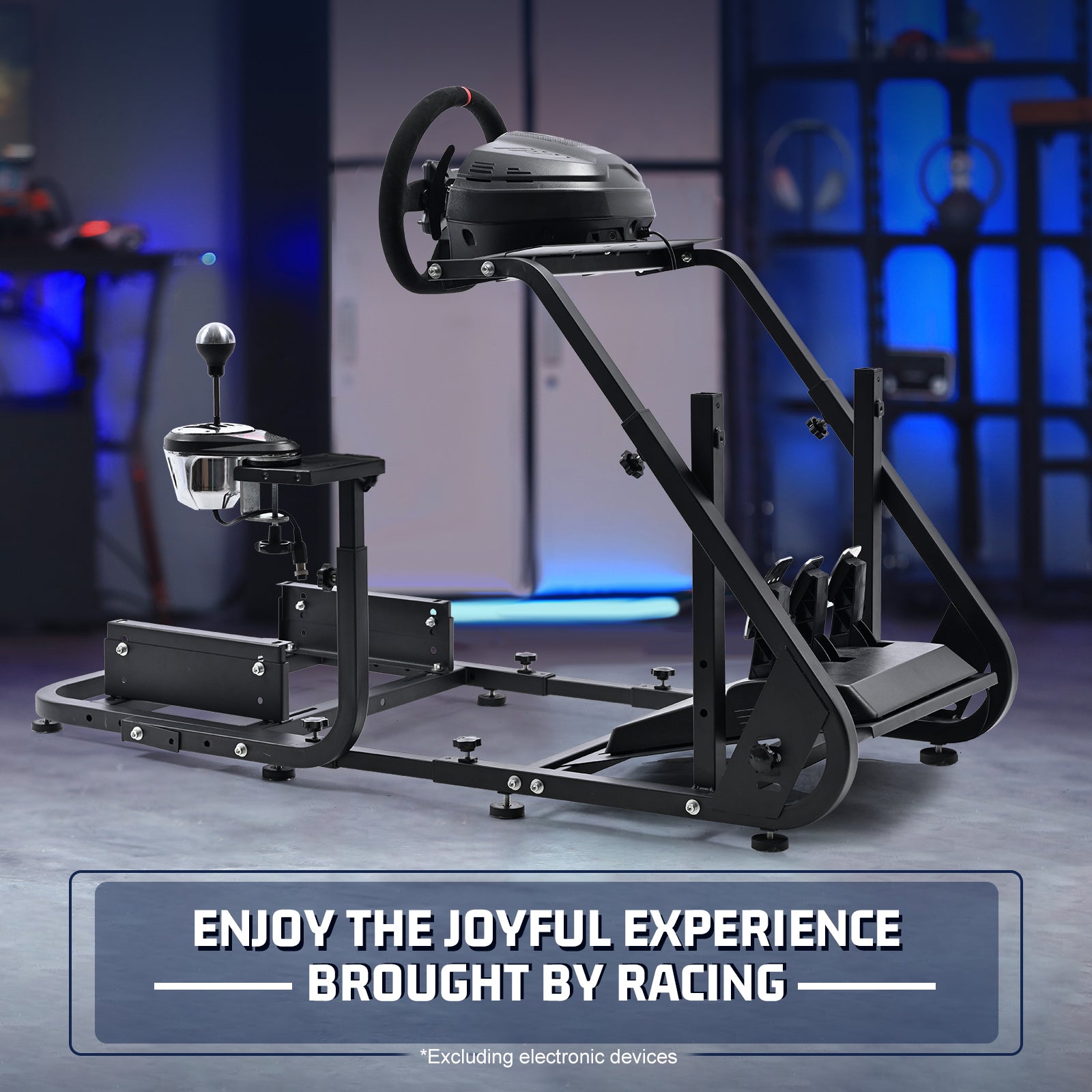 Marada Racing Wheel Stand Suitable for G25 G27 G29 G920 Racing Wheel Steering Wheel Stand Racing Game Stand Simulator Cockpit with Capacity 220LBS Without Wheel and Pedals (Black)