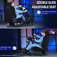 Marada racing simulator cockpit with black seat Fit Logitech G923 Thrustmaster