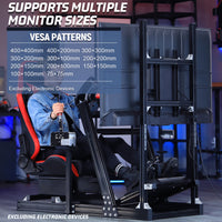 Marada Sim Racing Cockpit 4080 Aluminum Frame with Seat and Monitor Mount Compatible with Major Wheel Brands