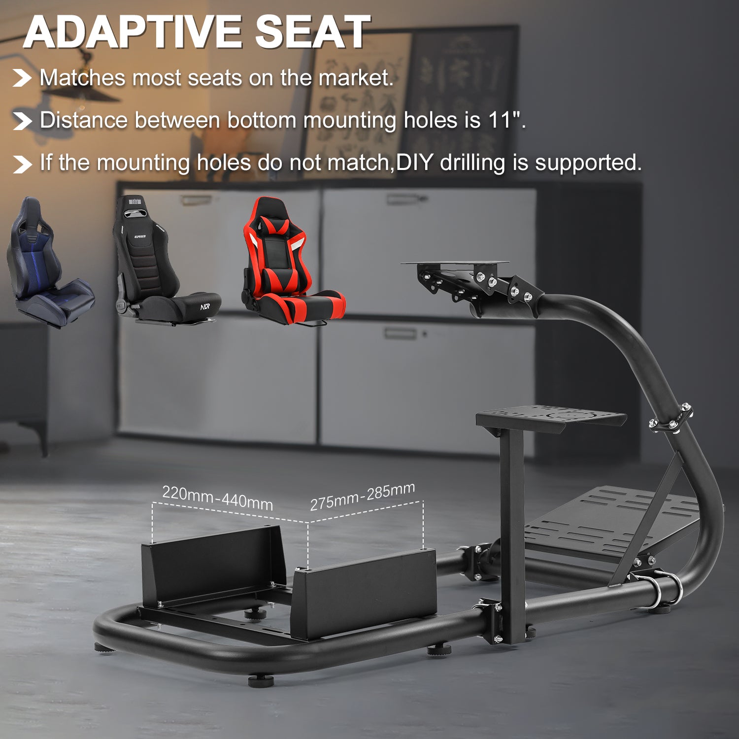 Marada Pro Racing Simulator Cockpit Stand Adjustable Fit for Logitech G25 G27 G29 G920