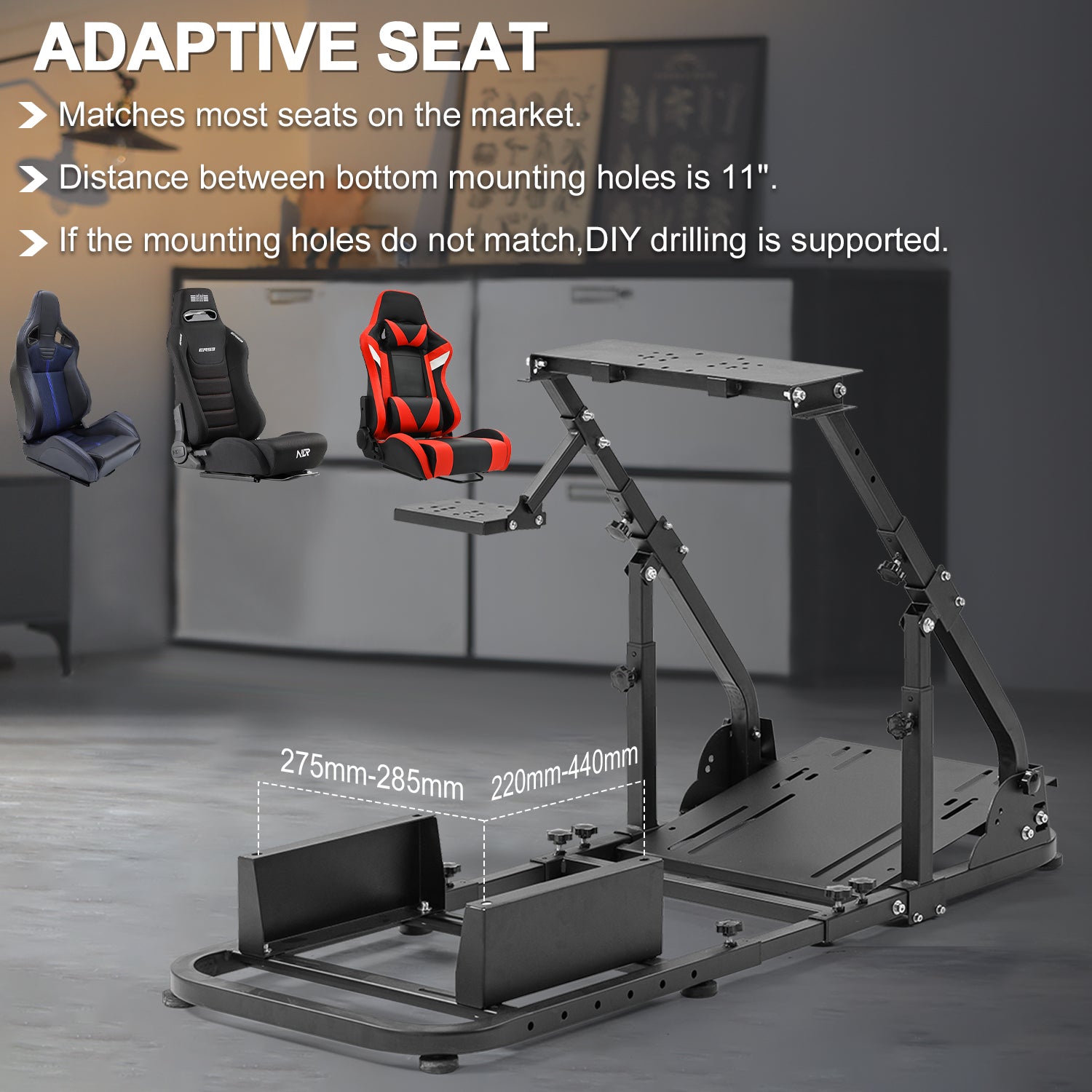 Marada Stable Racing Simulator Cockpit Stand Fit for Logitech G27 G29 G923 G920 Thrustmaster T80