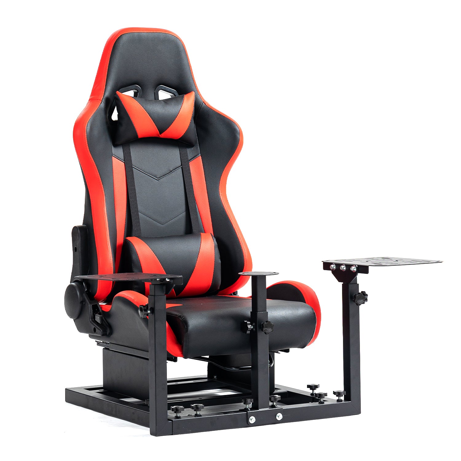 Marada Racing Flight Game Mount with Red Seat Compatible with Thrustmaster A10C Hotas Warthog Adjustable Throttle,Joystick,Keyboard not included