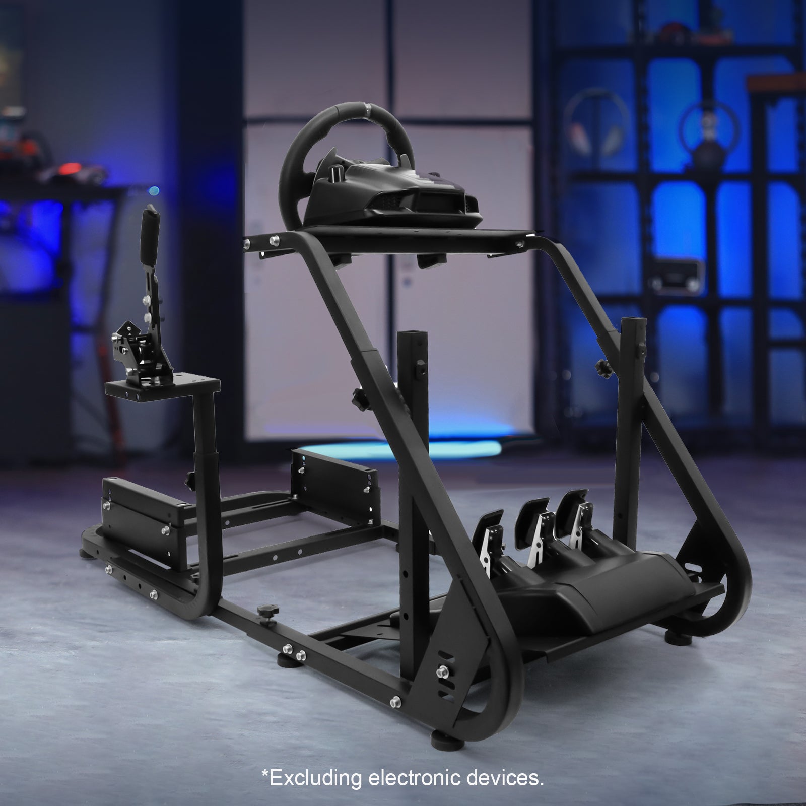 Marada Racing Wheel Stand Suitable for G25 G27 G29 G920 Racing Wheel Steering Wheel Stand Racing Game Stand Simulator Cockpit with Capacity 220LBS Without Wheel and Pedals (Black)