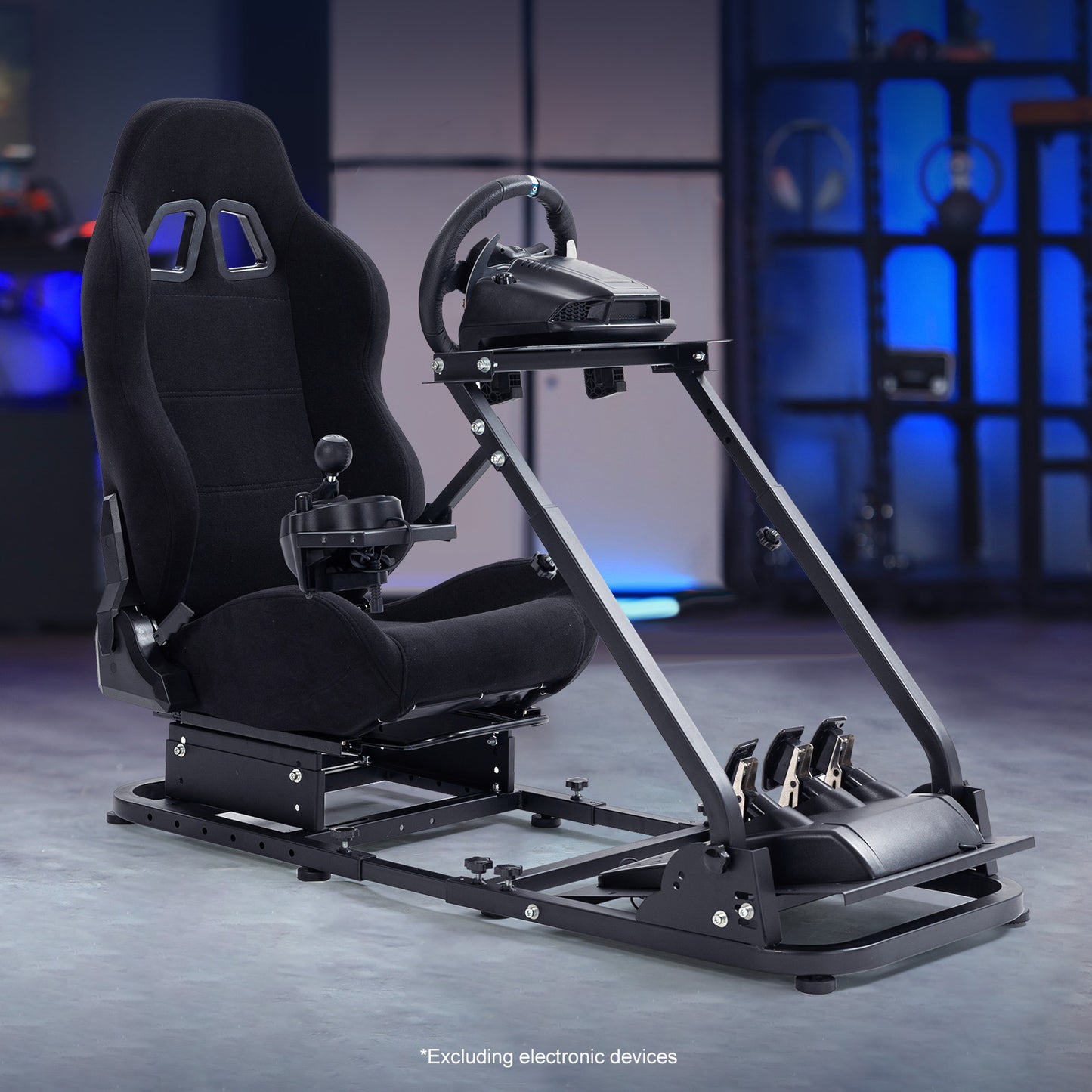 Marada Racing Seat Simulator Cockpit Height Adjustable Racing Steering Wheel Stand/Fits Fantec, Logitech G25, G27, G29, Thrustmaster/Compatible with Xbox One, Playstation, PC Platforms
