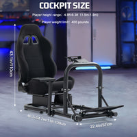 Marada G920 Racing Simulator Cockpit Frame Large Round Tube Stable and Adjustable Racing Wheel Stand Fit for Logitech G25 G27 G29 G920 Thrustmaster T80 T150 Wheel, Pedals and Shifter Not Include（with Seat） Visit the Marada Store