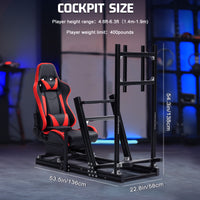 Marada Sim Racing Cockpit 4080 Aluminum Frame with Seat and Monitor Mount Compatible with Major Wheel Brands