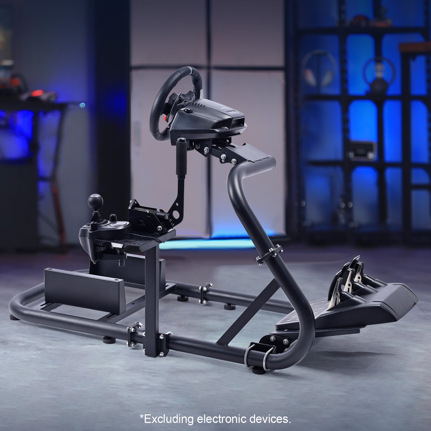 Marada Racing Simulator Frame Adjustable Wheel Stand Round Tube Upgrade fit for Logitech G25 G27 G29 G920 Thrustmaster Tx 458, T500 RS, T300RS Wheels, Shifter and Pedals not Include