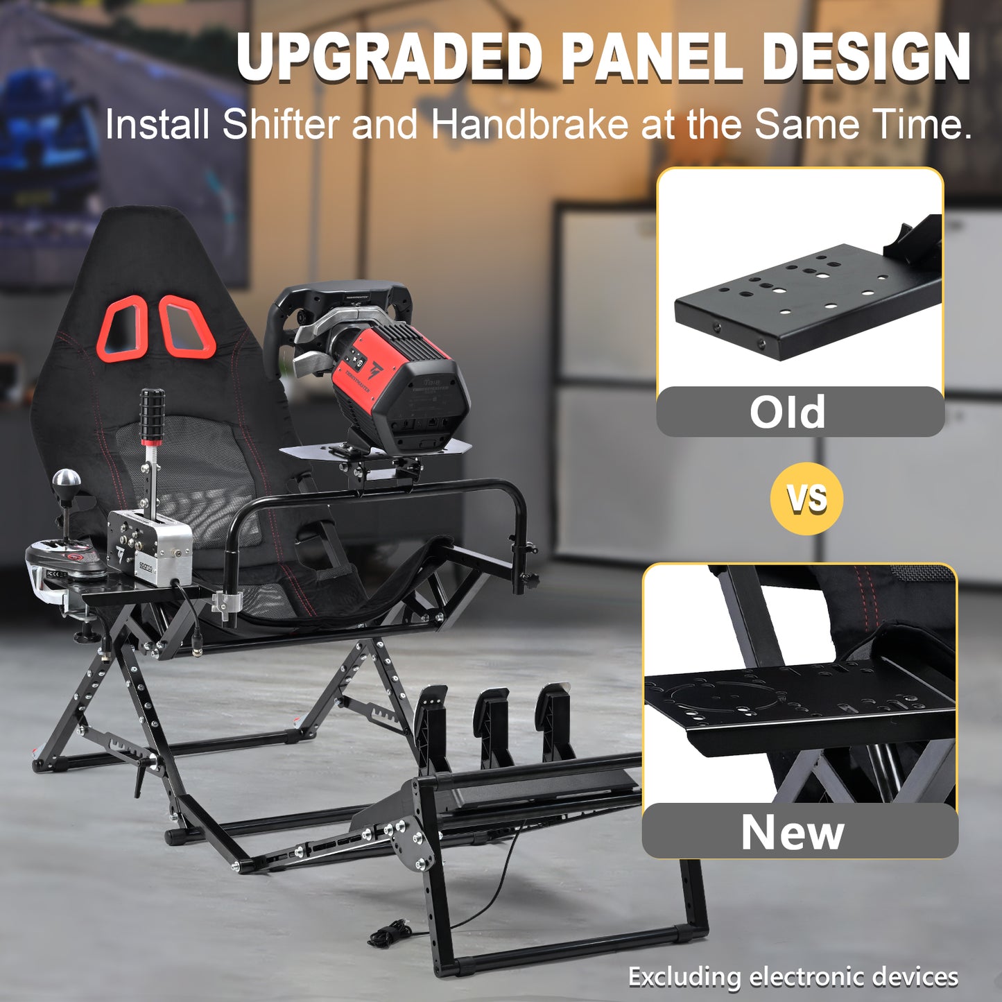 Marada Racing Sim Rig Cockpit with Seat for Logitech G29 G920 G923 | X-Type Stable Frame Structure | Wheel & Pedals Not Included