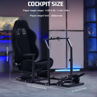 Marada Adjustable Racing Wheel Stand Frame with Gear Shifter Mount fit for Logitech G25 G27 G29 G920 with Seat