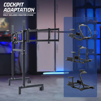 Marada Racing Simulator Triple Monitor Stand Compatible with round tube racing simulator cockpits, supports three screens