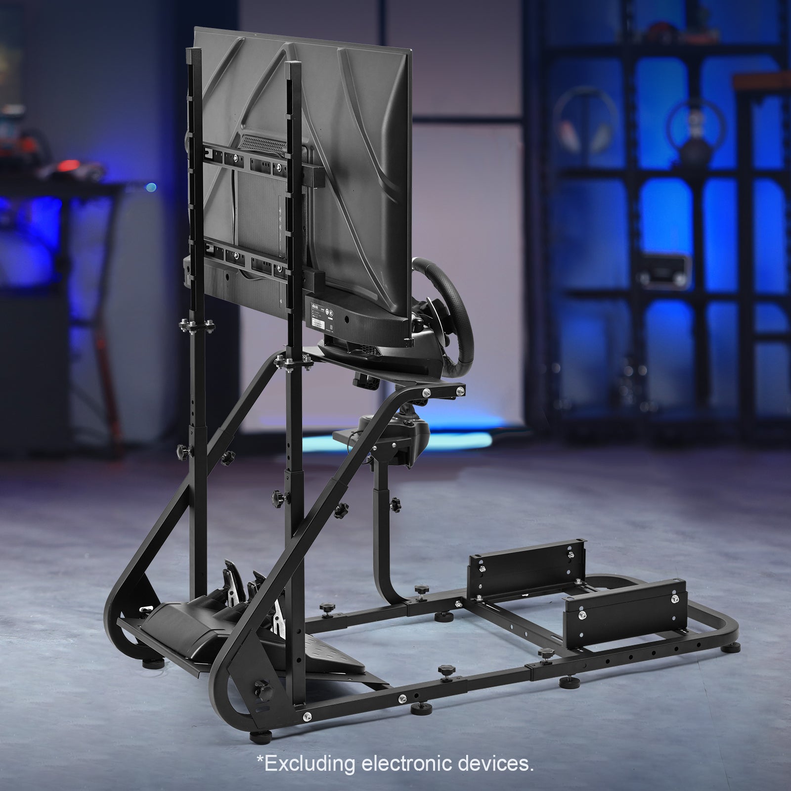 Marada Adjustable Simulator wheel stand with Monitor Stand , Compatible with Logitech G29, G923, Thrustmaster, Fanatec, Not  Include Wheels Pedals & Seat