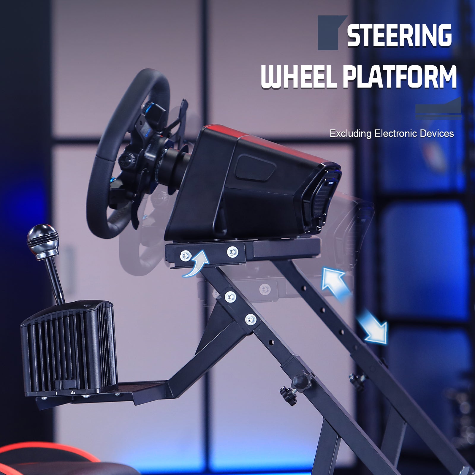 Marada G923 Racing Simulator Cockpit with Red Seat Compatible with Thrustmaster, Logitech,PXN, Fanatec Adjustable Mount Steering Wheel, Pedal, Handbrake Not Included