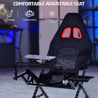 Marada Racing Sim Rig Cockpit with Seat for Logitech G29 G920 G923 | X-Type Stable Frame Structure | Wheel & Pedals Not Included