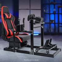 Marada Adjustable 3060 Aluminum Racing Sim Cockpit with Red Seat Compatible with Logitech G920