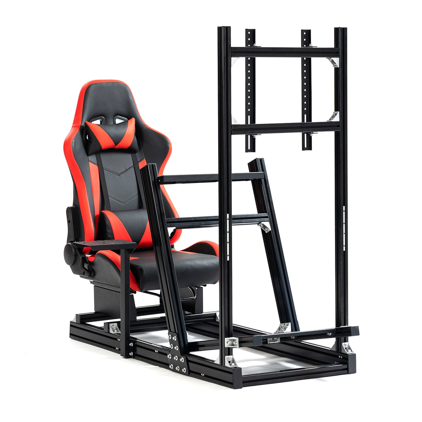 Marada Sim Racing Cockpit 4080 Aluminum Frame with Seat and Monitor Mount Compatible with Major Wheel Brands