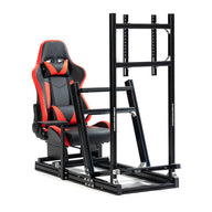 Marada Sim Racing Cockpit 4080 Aluminum Frame with Seat and Monitor Mount Compatible with Major Wheel Brands