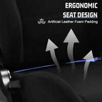 Marada Racing Simulator Cockpit with Triple Monitor Stand & Black Seat Fit forLogitech