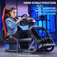 Marada Racing Wheel Stand (Cockpit 54) Adjustable Fit for |Logitech G25 G27 G29 G920 |Thrustmaster T80 T150 | Fanatec with Red Racing Seat Wheel, Pedals,and Shifter Not Include Visit the Marada Store