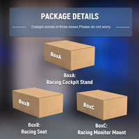 Marada Racing Cockpit Frame with TV Stand, Gear Mount, Black Seat Compatible with G923, G920, T500, FANTEC，T3PA, TGT Height Adjustable Wheel and Pedals Not Included Racing Cockpit Full Kit