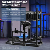 Marada Racing Sim Cockpit 4080 Aluminum Alloy with Triple-Screen Monitor Stand Compatible with Logitech Thrustmaster Fanatec Wheel Shifter Pedals Not Included