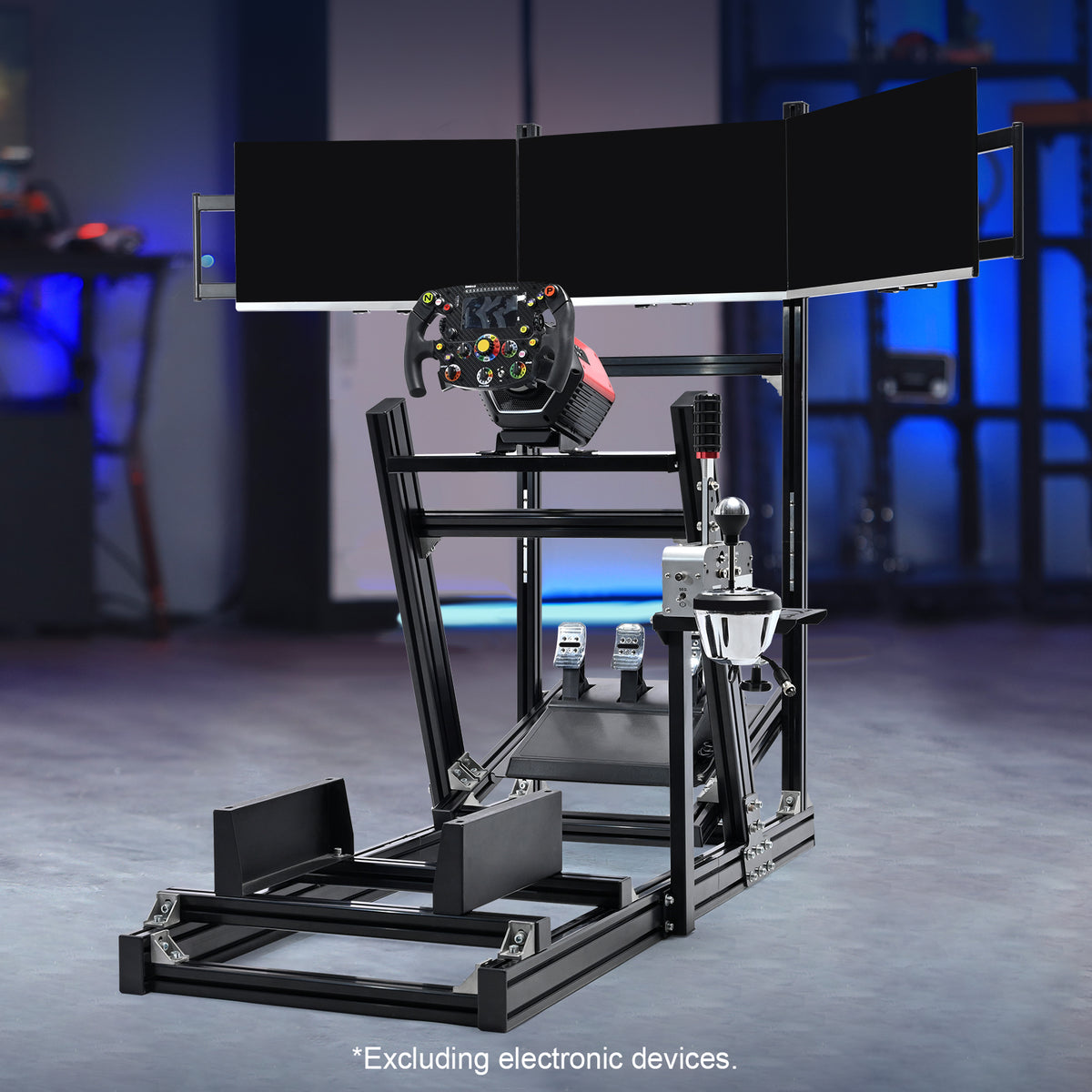 Marada G29 Sim Racing Cockpit Stand 4080 Aluminum Profile with Triple Monitor Bracket Fit Logitech G920 G923