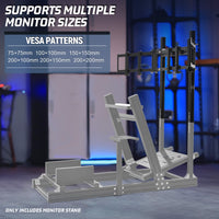 Marada 4040T-type Aluminum Triple Monitor Mount For Aluminum Alloy Racing Simulator Cockpit