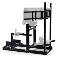 Marada Racing Sim Cockpit 4080 Aluminum Alloy with Triple-Screen Monitor Stand Compatible with Logitech Thrustmaster Fanatec Wheel Shifter Pedals Not Included