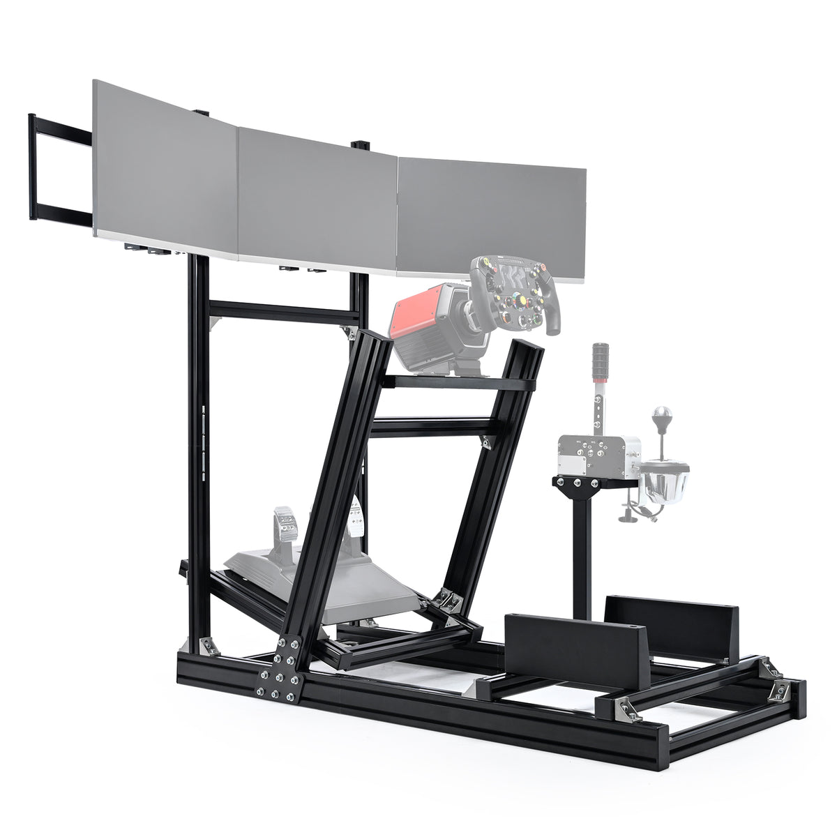 Marada G29 Sim Racing Cockpit Stand 4080 Aluminum Profile with Triple Monitor Bracket Fit Logitech G920 G923
