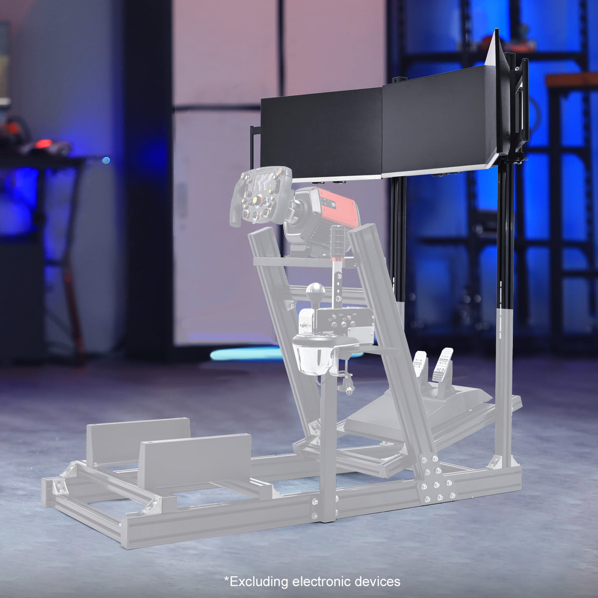 Marada 4040T-type Aluminum Triple Monitor Mount For Aluminum Alloy Racing Simulator Cockpit
