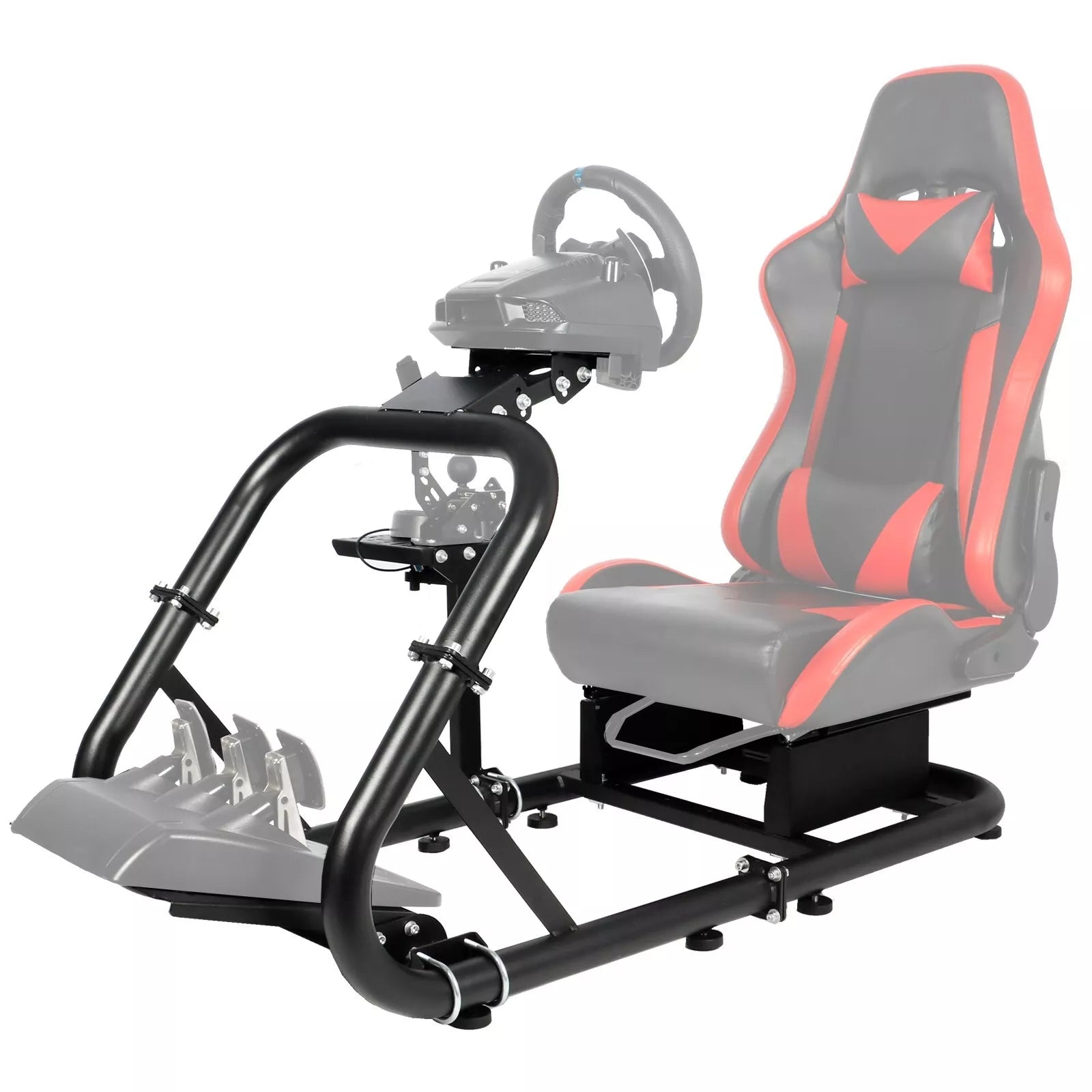 Marada Racing Cockpit Frame Upgrade Stable Racing Wheel Stand Adjustable Fit for Logitech G25 G27 G29 G920 Thrustmaster T80 T150 Fanatec Wheel, Pedals,and Shifter Not Include