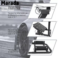 Marada Simulator Driving Cockpit Frame Adjustable fit for Logitech G25G27G29G920 Racing Wheel Stand Gaming Steering Stand, Wheel and Pedals Not Included