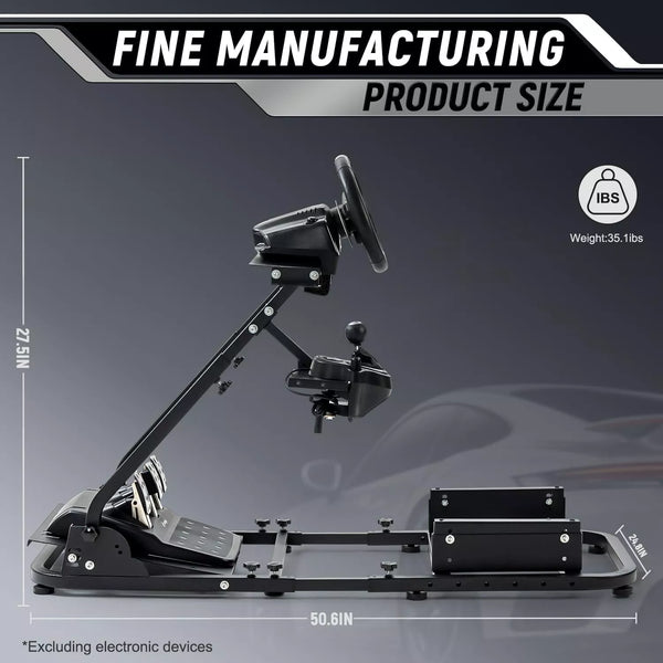 Marada Racing Steering Wheel Stand Simulator Cockpit Height Adjustable Gaming Wheel Stand Compatible for T500, FANTEC, T3PA/TGT, G25, G37, G29/T300RS Wheel & Pedals Not Included（with Seat Frame）