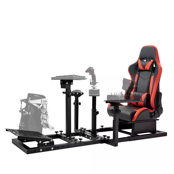 Marada Flight & Racing Sim Cockpit with Seat Fits for HOTAS Warthog Logitech G29