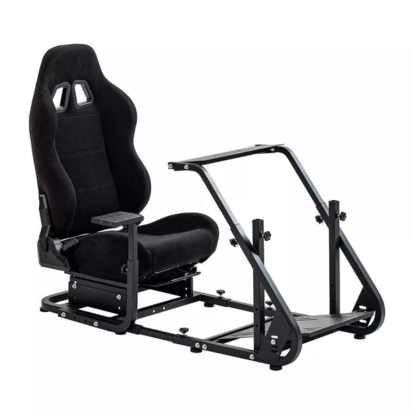 Marada Racing Cockpit Frame Compatible with G25 G27 G29 G920 Height Adjustable Racing Wheel Stand Wheel and Pedals Not Included（with Seat）