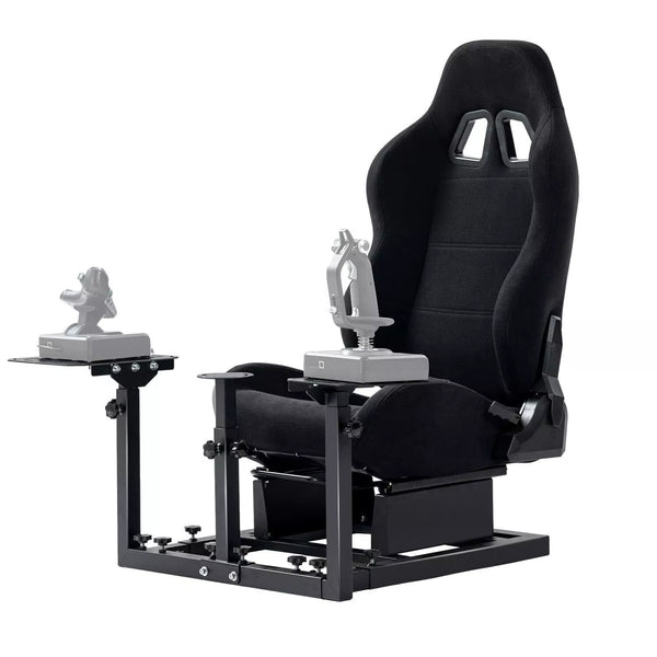 Marada Racing Flight Simulator Cockpit with Black Seat Compatible for Thrustmaster A10C Hotas Warthog Adjustable Throttle,Joystick,Keyboard NOT Included