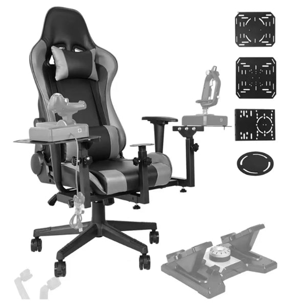 Marada Flight Joystick Hotas Mount with Chair Adjustable Compatible with Thrustmaster/Logitech A10C Hotas Warthog, X56 X52 More Stable Flight Sim Stand with Seat, Not Include Gaming Devices