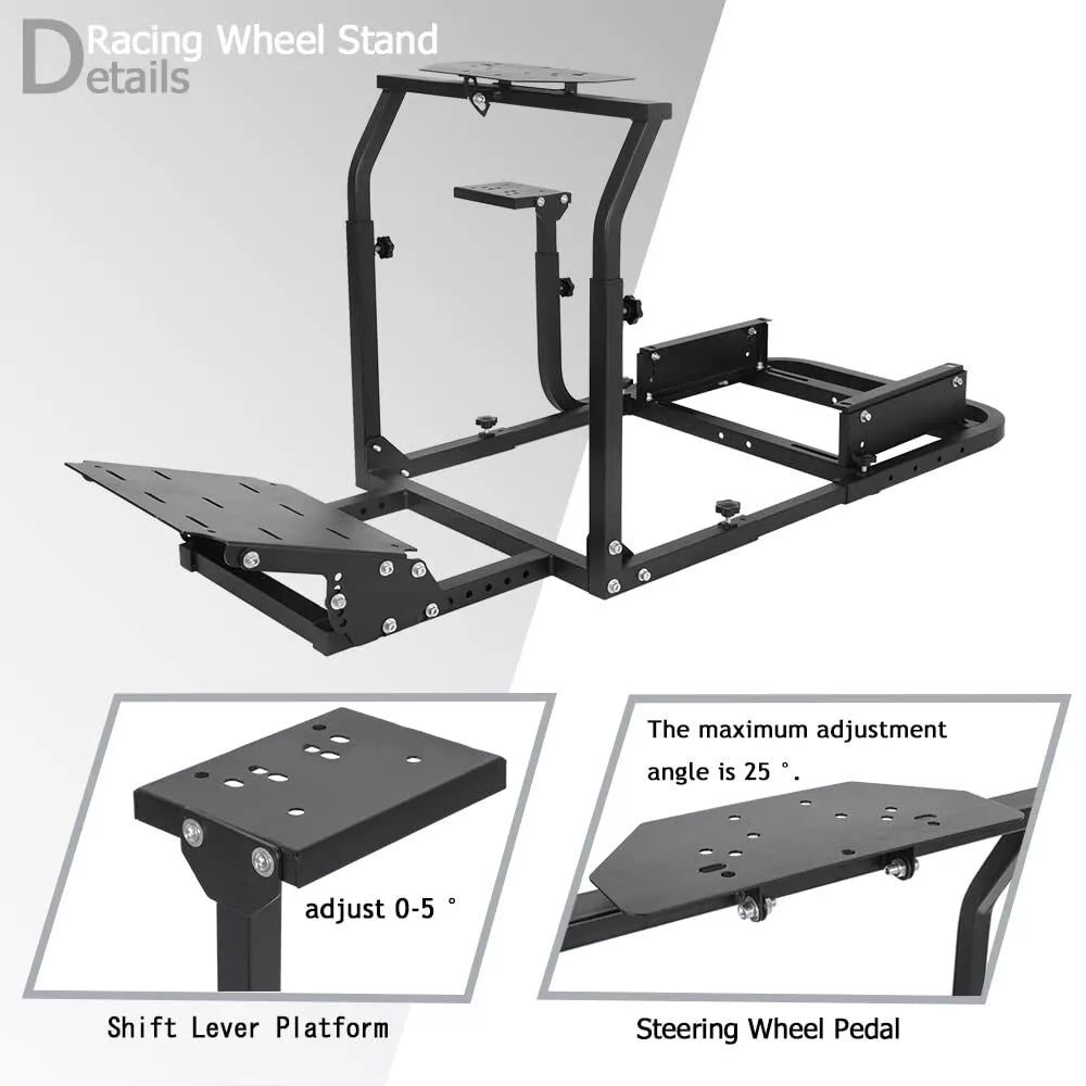 Marada Simulator Driving Cockpit Frame Adjustable fit for Logitech G25G27G29G920 Racing Wheel Stand Gaming Steering Stand, Wheel and Pedals Not Included