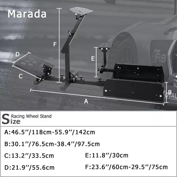 Marada Racing Simulator Cockpit Frame Fit for Logitech G25 G27 G29 G920 Adjustable Wheel Pedals Not Included