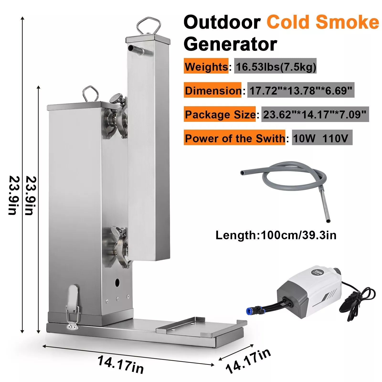 Marada 5L Cold Smoke Generator Stainless Steel 16 Hours Continuous Smoke