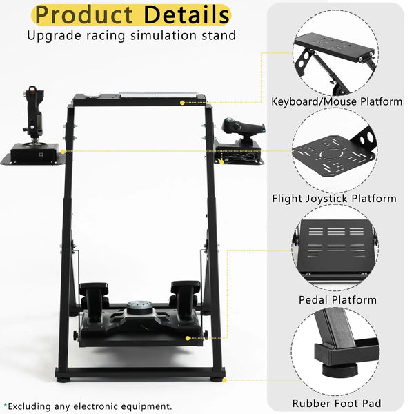 Marada Flight Racing Wheel Stand Foldable Simulator Cockpit Compatible with Logitech, Thrustmaster and PXN Gaming Devices Adjustable X-Shape Simulator Mount Electronic Device Not Included