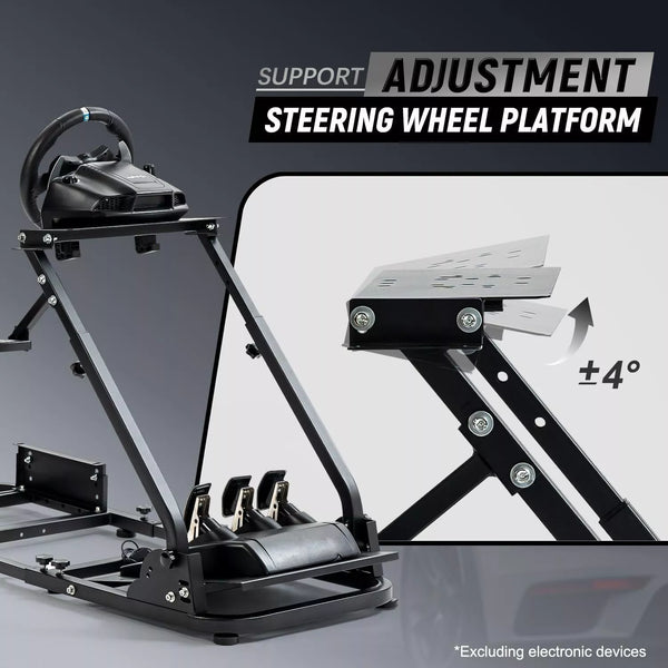 Marada Racing Steering Wheel Stand Simulator Cockpit Height Adjustable Gaming Wheel Stand Compatible for T500, FANTEC, T3PA/TGT, G25, G37, G29/T300RS Wheel & Pedals Not Included（with Seat Frame）