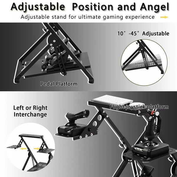 Marada Flight Racing Wheel Stand Foldable Simulator Cockpit Compatible with Logitech, Thrustmaster and PXN Gaming Devices Adjustable X-Shape Simulator Mount Electronic Device Not Included