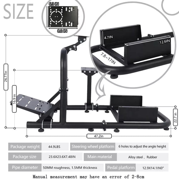 Marada Racing Cockpit Frame Upgrade Stable Racing Wheel Stand Adjustable Fit for Logitech G25 G27 G29 G920 Thrustmaster T80 T150 Wheel, Pedals, Seat and Shifter Not Include