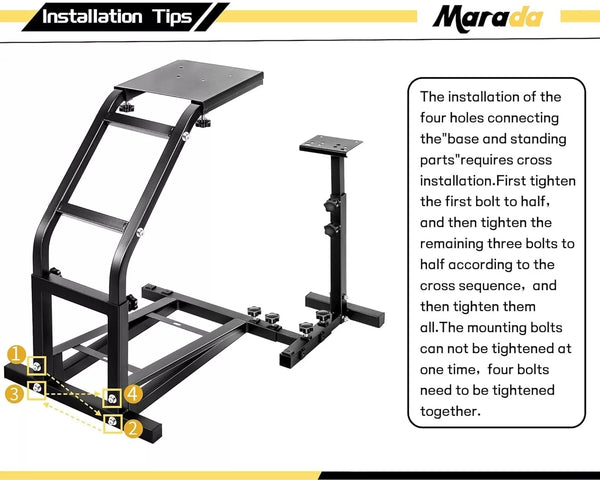 Marada Racing Wheel Stand with V2 Support Game Support Stand Up Simulation Driving Bracket for Logitech G29, G27 and G25 Racing Simulator Steering Wheel Stand Without Wheel and Pedals