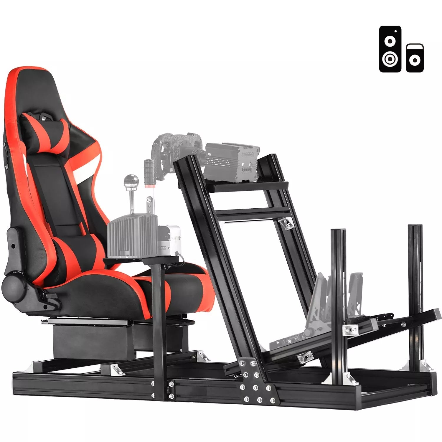 Marada Sim Racing Cockpit Wheel Stand Adjustable Aluminum Fit for Thru