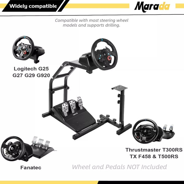 Marada Racing Wheel Stand with V2 Support Game Support Stand Up Simulation Driving Bracket for Logitech G29, G27 and G25 Racing Simulator Steering Wheel Stand Without Wheel and Pedals