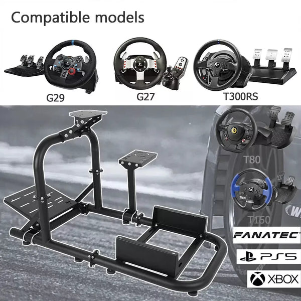 Marada Racing Cockpit Frame Upgrade Stable Racing Wheel Stand Adjustable Fit for Logitech G25 G27 G29 G920 Thrustmaster T80 T150 Wheel, Pedals, Seat and Shifter Not Include