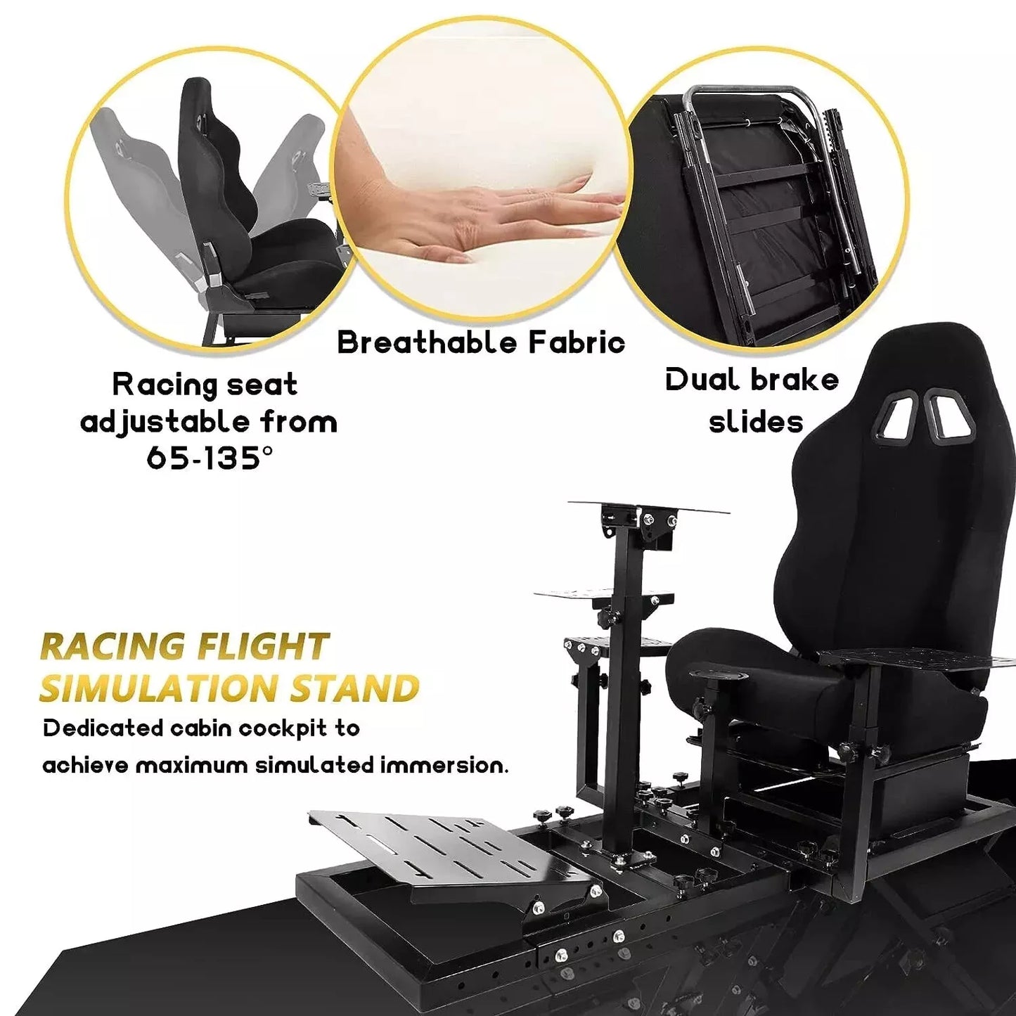 Marada Racing Flight Simulator Cockpit Stand For Logitech G29 G920 - No Seat