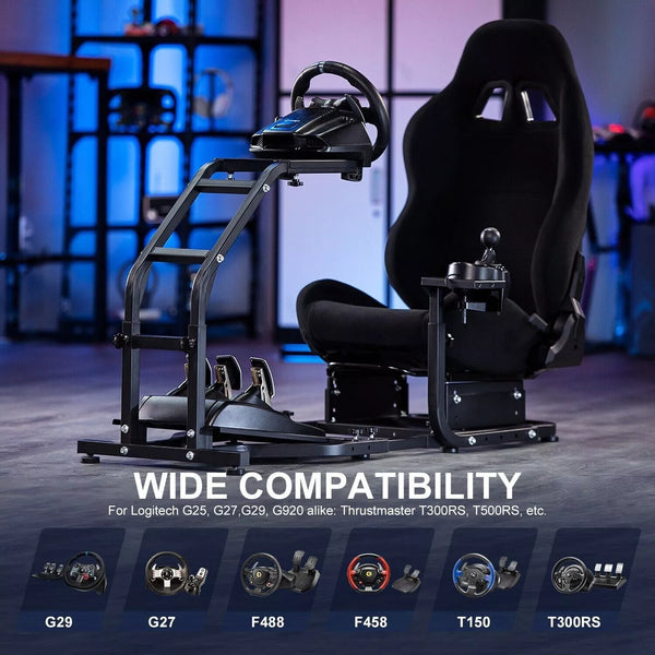 Marada Racing Cockpit Frame Heifht Adjustable with Seat Tilt-Adjustable for G29 G920 T300RS T150 PS4 Xbox Wheel,Pedals NOT Included