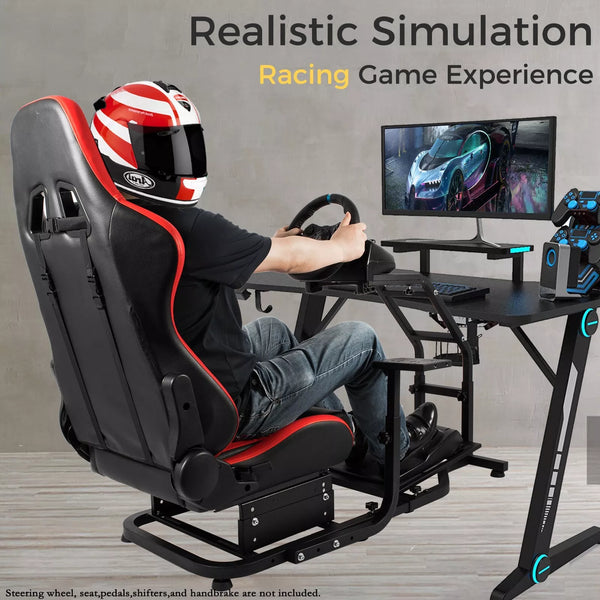 Marada Racing Simulator Cockpit with V2 Support Game Support Stand Up Simulation Driving Bracket for Logitech G29, G27, G25, G923 Racing Steering Wheel Stand Without Wheel and Pedals